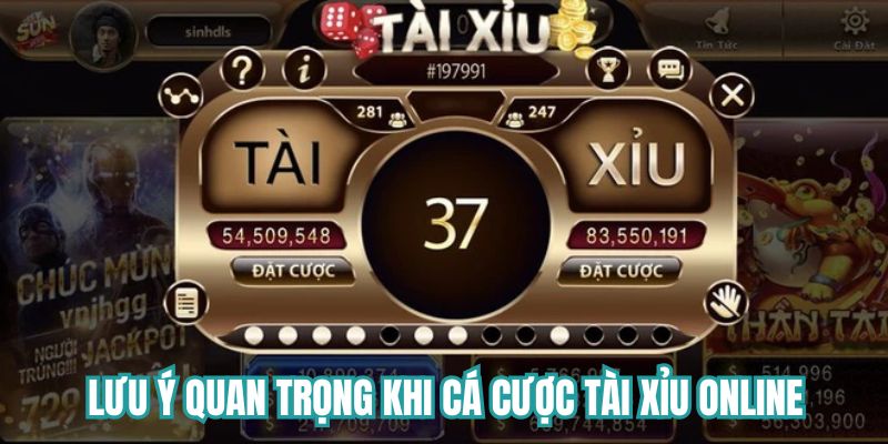Lưu ý quan trọng khi cá cược Tài Xỉu online
