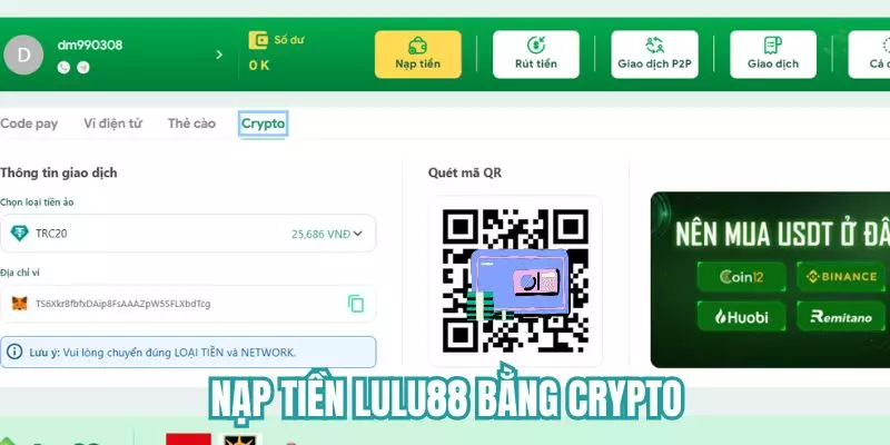 Dùng hình thức tiền ảo Crypto